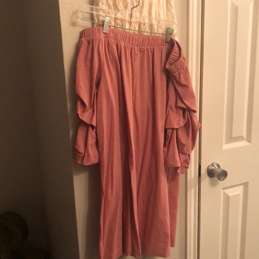 Pink Dress off the shoulder